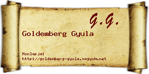 Goldemberg Gyula névjegykártya